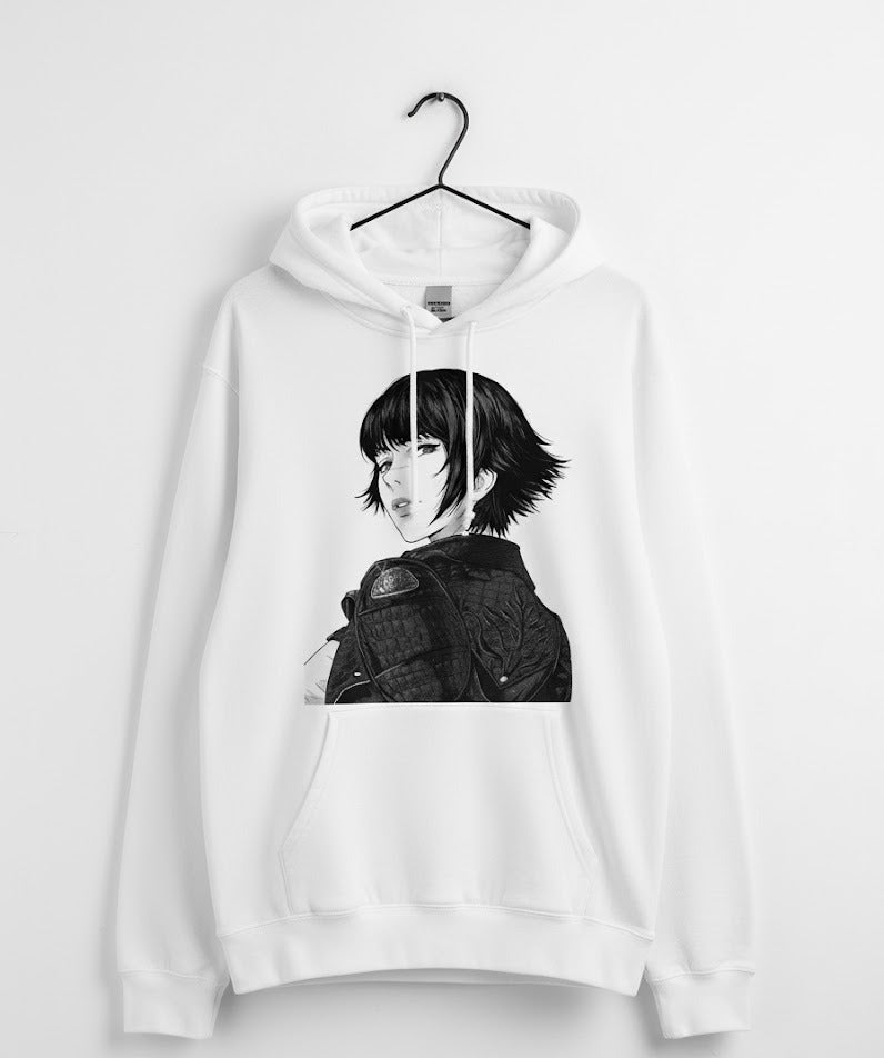 Rebel Threads: “Neo Noir” Anime Art Hoodie
