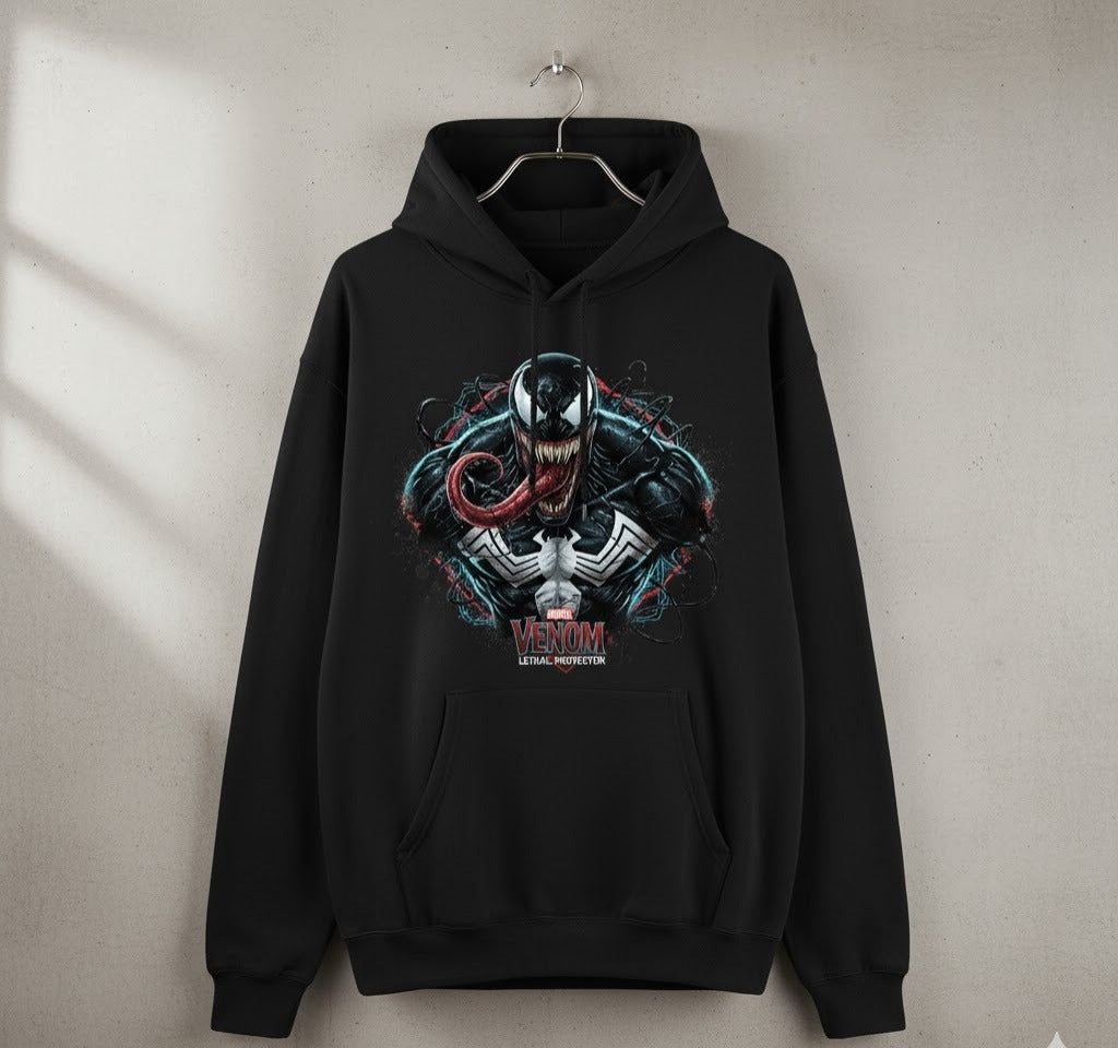 Rebel Threads × Marvel: Venom Lethal Protector  Graphic Hoodie