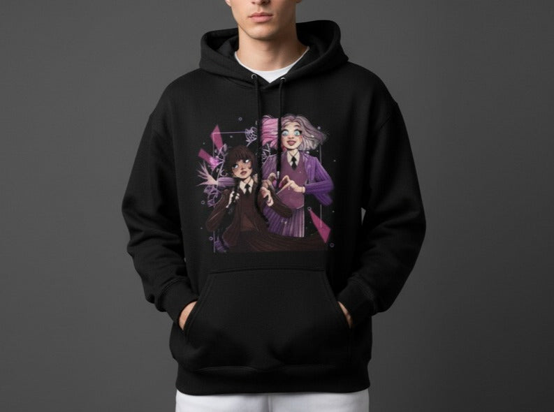 Rebel Threads “Anime Duo” Graphic Black Hoodie