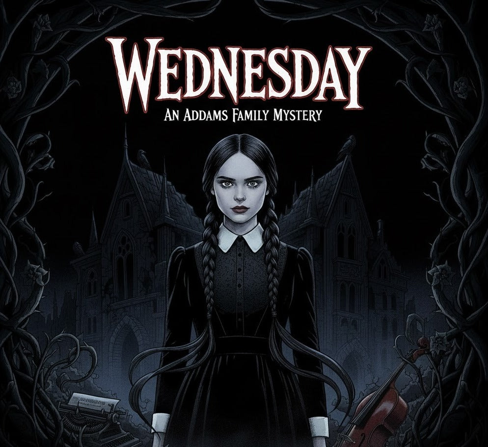 Rebel Threads Wednesday Vibes Gothic Graphic Hoodie